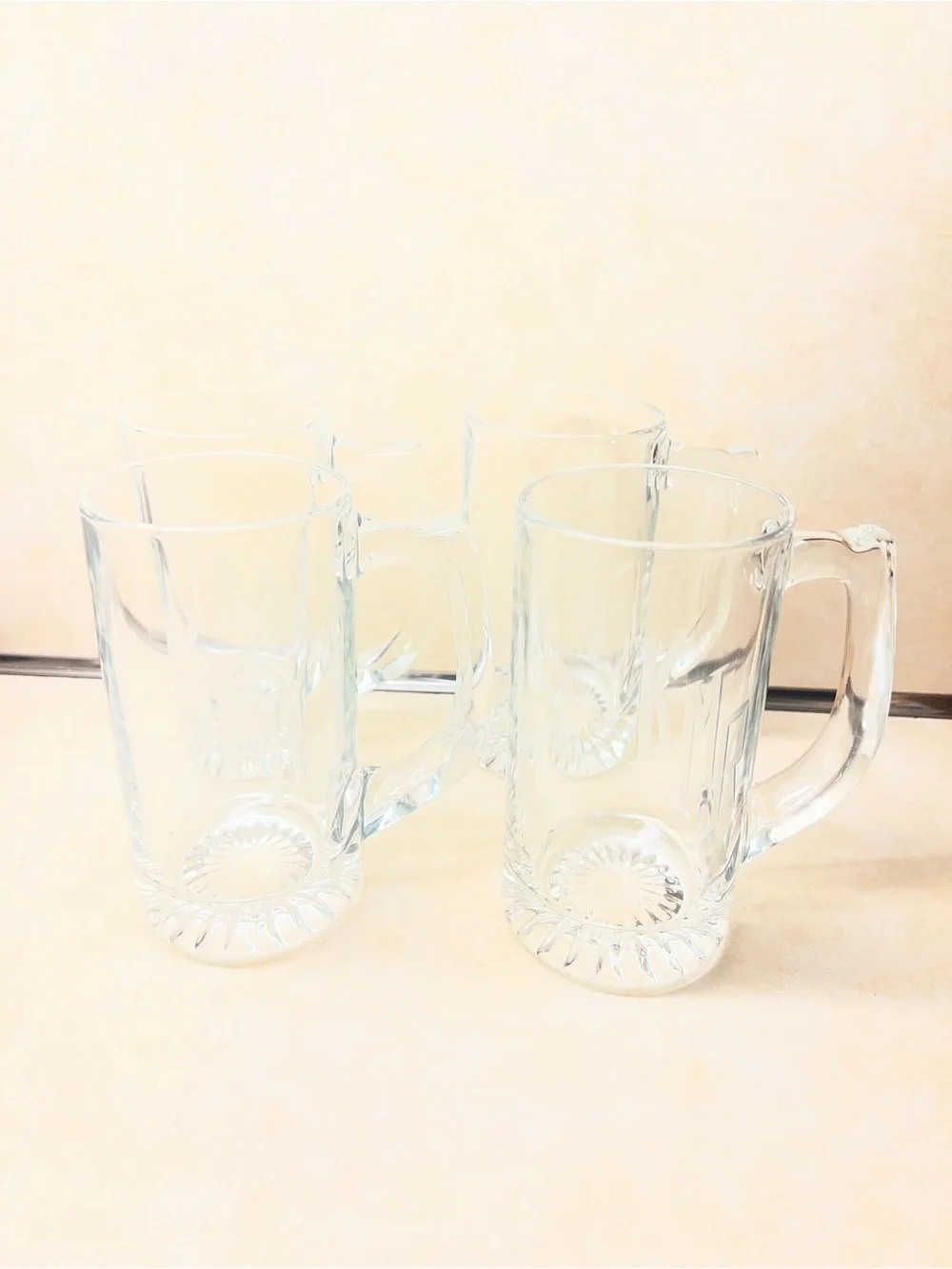 Etched Glass Beer Stein with Monogram KMR